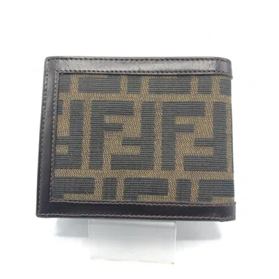Pre-owned Fendi Zucca Brown Zucca Wallet (bi-fold) ()