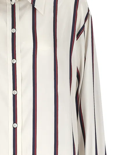 Alexander Mcqueen Alexander Mc Queen Ivory Navy Burgundy Striped Shirt In White