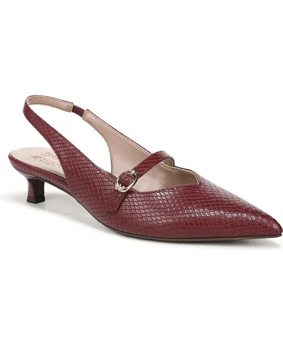 Naturalizer Women's Grayson Pointed Toe Kitten Heel Slingback Pumps In Burgundy