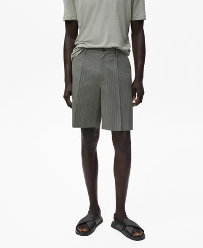 Mango Men's Slim-fit Chino Cotton Bermuda Shorts In Gray