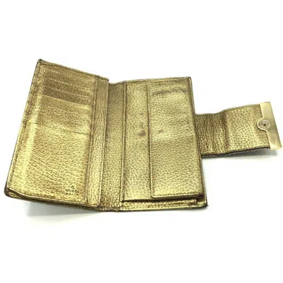 Pre-owned Gucci Beige Gg Canvas Leather Long Wallet (bi-fold) ()