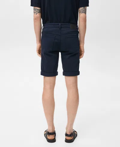 Mango Denim Bermuda Shorts In Blue