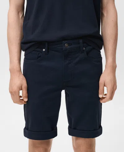 Mango Denim Bermuda Shorts In Blue