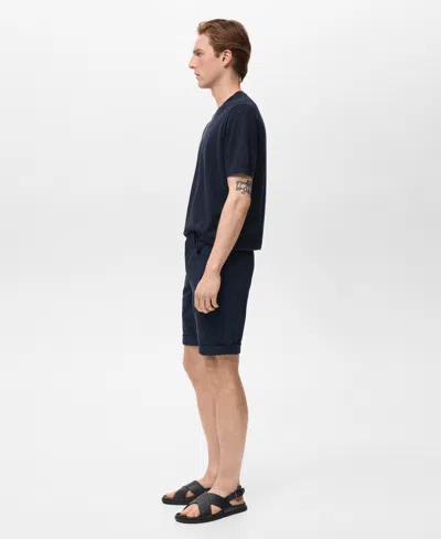 Mango Denim Bermuda Shorts In Blue