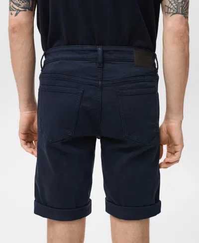 Mango Denim Bermuda Shorts In Blue