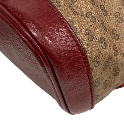Pre-owned Gucci Beige Red Color Gg Supreme Backpack ()