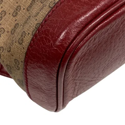 Pre-owned Gucci Beige Red Color Gg Supreme Backpack ()