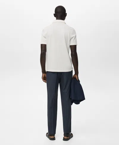 Mango Men's Cotton Tapered Crop Pants In Blue