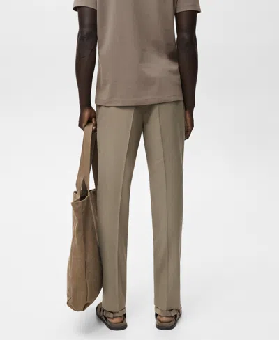 Mango Men's Cotton Tapered Crop Pants In Neutral