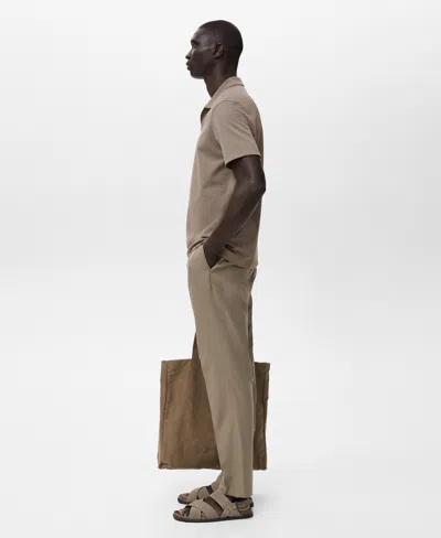 Mango Men's Cotton Tapered Crop Pants In Neutral
