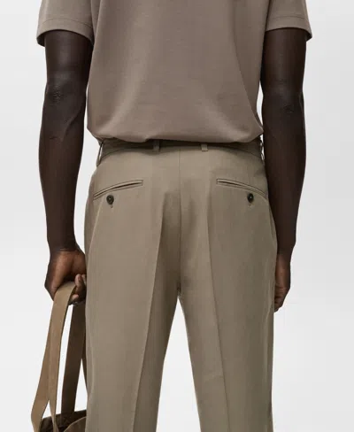 Mango Men's Cotton Tapered Crop Pants In Neutral