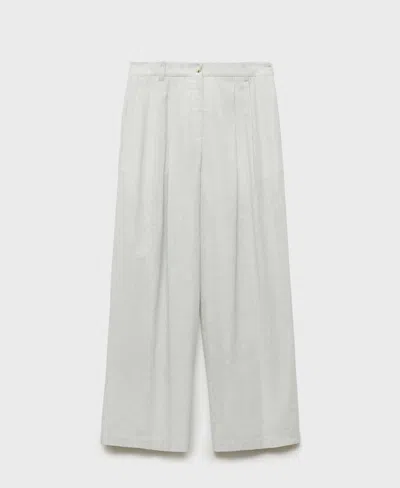 Mango Women's Straight-fit Linen-blend Suit Pants In White
