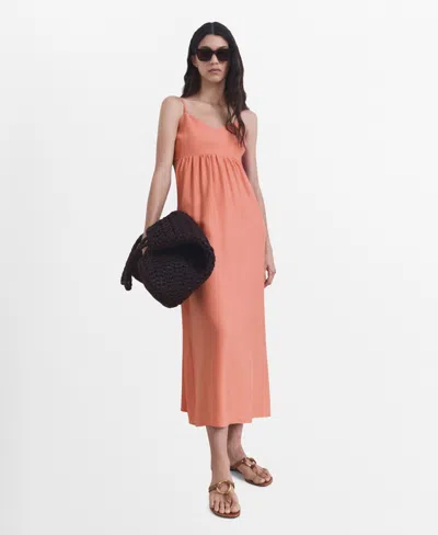 Mango Women's Cut-out Midi Dress In Orange