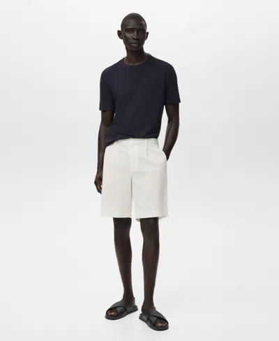 Mango Men's Slim-fit Chino Cotton Bermuda Shorts In White