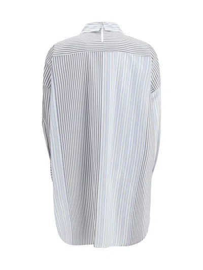Marni Womens Stn63 Oversized Striped Cotton Shirt In Neutral