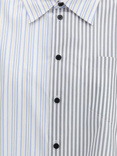 Marni Womens Stn63 Oversized Striped Cotton Shirt In Neutral
