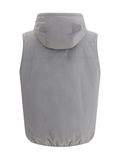 Brunello Cucinelli Functional And Stylish Quilted Waterproof Vest In Gray