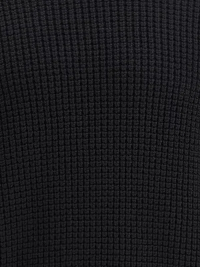 Dsquared2 Textured Knit Sweater With Raw Hem And Distressed Detailing In Black