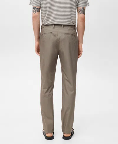 Mango Men's Cotton Tapered Crop Pants In Gray