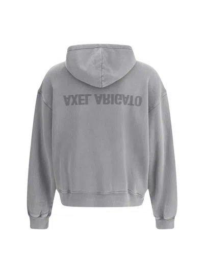 Axel Arigato Cotton Logo Hoodie Kangaroo Pocket In Gray