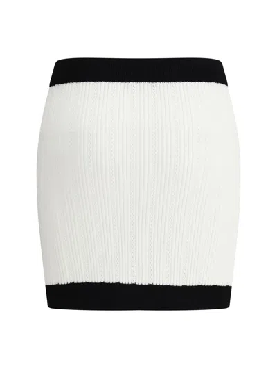 Balmain Mini Skirt In White Viscose Blend In White