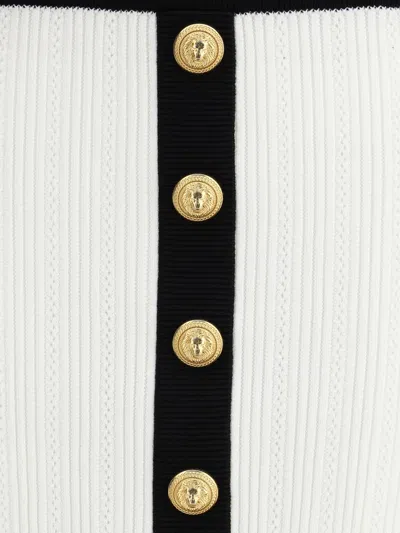 Balmain Mini Skirt In White Viscose Blend In White