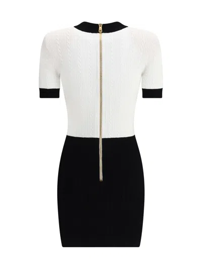 Balmain Colorblock Twisted Cable Knit Sweater Dress