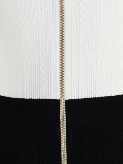 Balmain Colorblock Twisted Cable Knit Sweater Dress