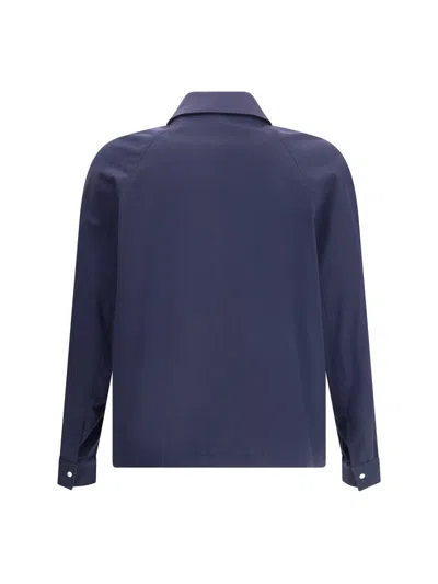 Fendi Drawstring Hem Cotton Jacket In Blue