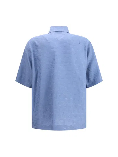 Fendi Linen Shirt In Blue