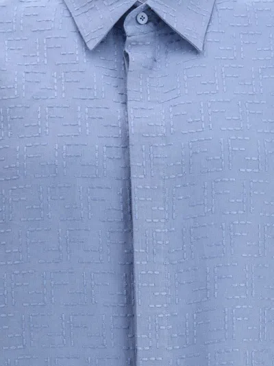 Fendi Linen Shirt In Blue