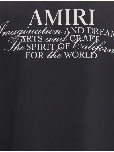Amiri Mens Black Spirit Logo-patch Woven Bowling Shirt