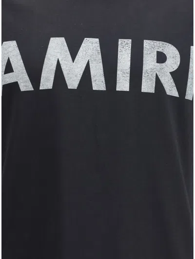 Amiri Black Cotton T-shirt With Bold Logo Statement