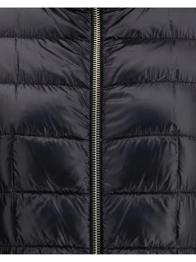 Herno Maria Long Down Jacket In Black Nylon In Black