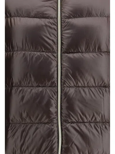 Herno Long Quilted Padded Jacket In Brown