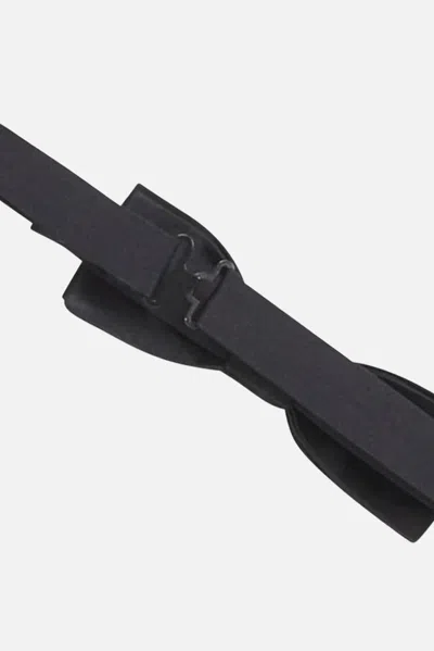 Dolce & Gabbana Black Bowtie With Logo Patch On The Rear And Rear Hook Closure In Silk Man