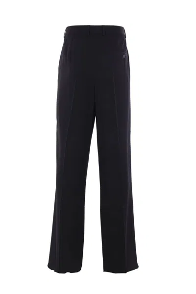 Balenciaga Black Pants With Belt Loops In Wool Blend Man In Black
