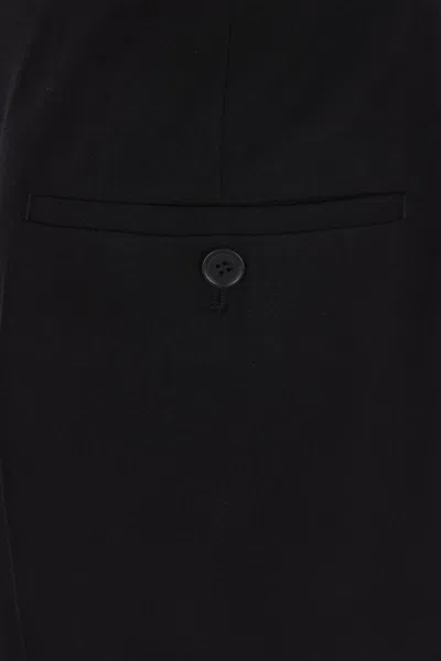 Balenciaga Black Pants With Belt Loops In Wool Blend Man In Black