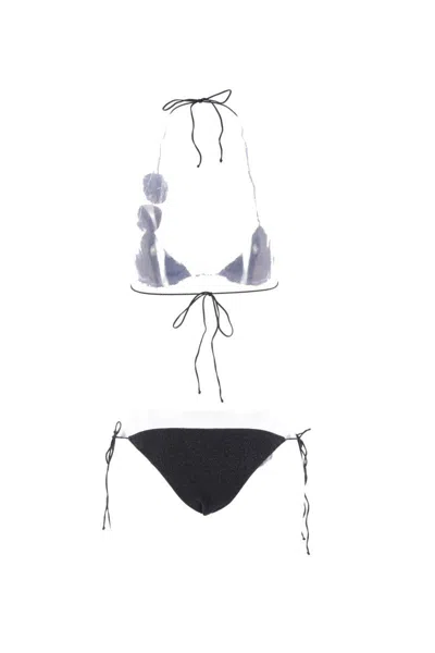 Oseree Oséree Bikini Set With Applique In Black