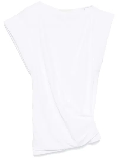 Isabel Marant Maisan Draped Cotton T-shirt In White