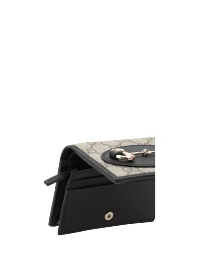 Gucci Women Horsebit Wallet In Black