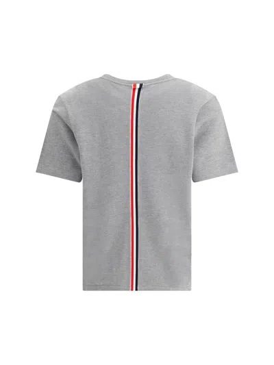 Thom Browne T-shirt With Iconic Bands In Gray