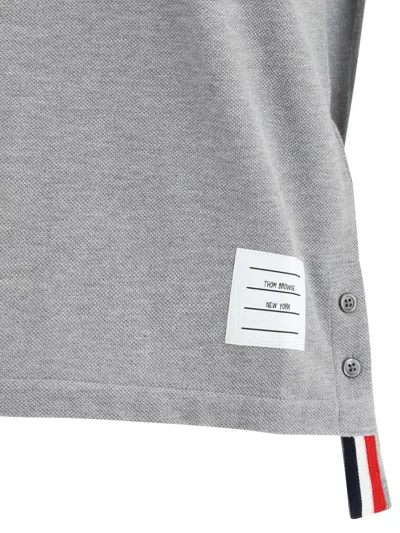 Thom Browne T-shirt With Iconic Bands In Gray