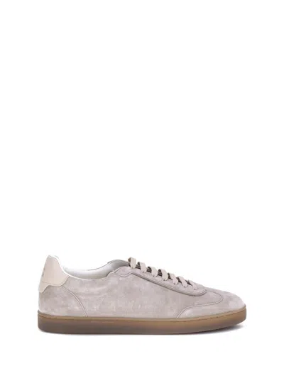 Brunello Cucinelli Suede Sneakers For Sophisticated Comfort In Nude
