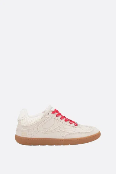 Ganni 08 Canvas Raw Edge Sneakers Parchment In Neutral