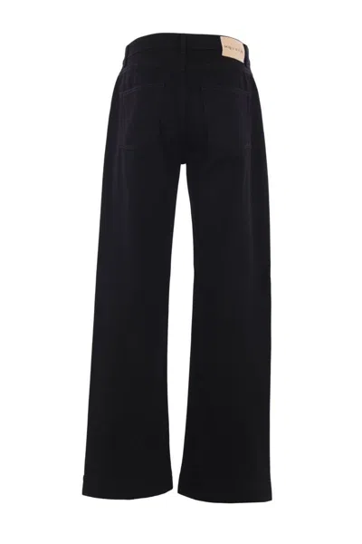 Alexander Mcqueen Black Jeans With Belt Loops And Logo Patch On The Rear In Denim Man