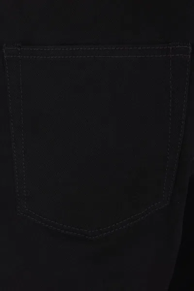 Alexander Mcqueen Black Jeans With Belt Loops And Logo Patch On The Rear In Denim Man