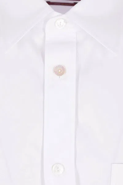 Gucci Anchor-embroidered Cotton Shirt