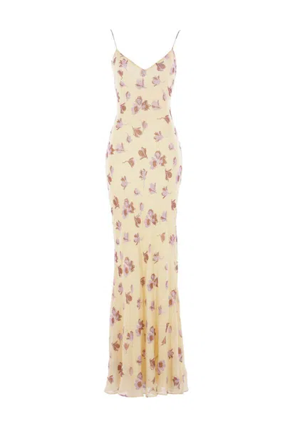 Self-portrait Self Portrait Yellow Floral Rhinestone Maxi Dress In Yellow