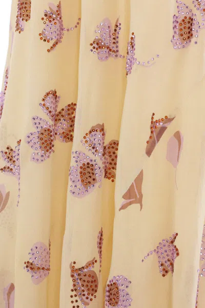 Self-portrait Self Portrait Yellow Floral Rhinestone Maxi Dress In Yellow